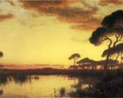 威廉 斯坦利 哈兹尔廷 : Sunset Glow Roman Campagna